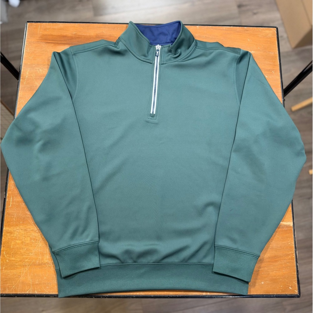 Fairway & Greene Quarter Zip Pullover Mens L Green Excellent F&G Tech Stretch